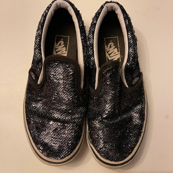 sequin slip on vans